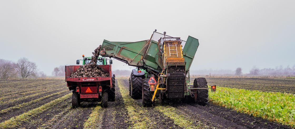 Harvester in Field